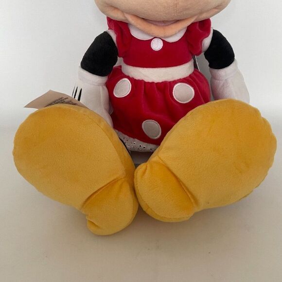 Disney Minnie Mouse Plush Doll 18" Stuffed Toy Red Velvet Lace Dress Bow Yellow - Picture 6 of 7